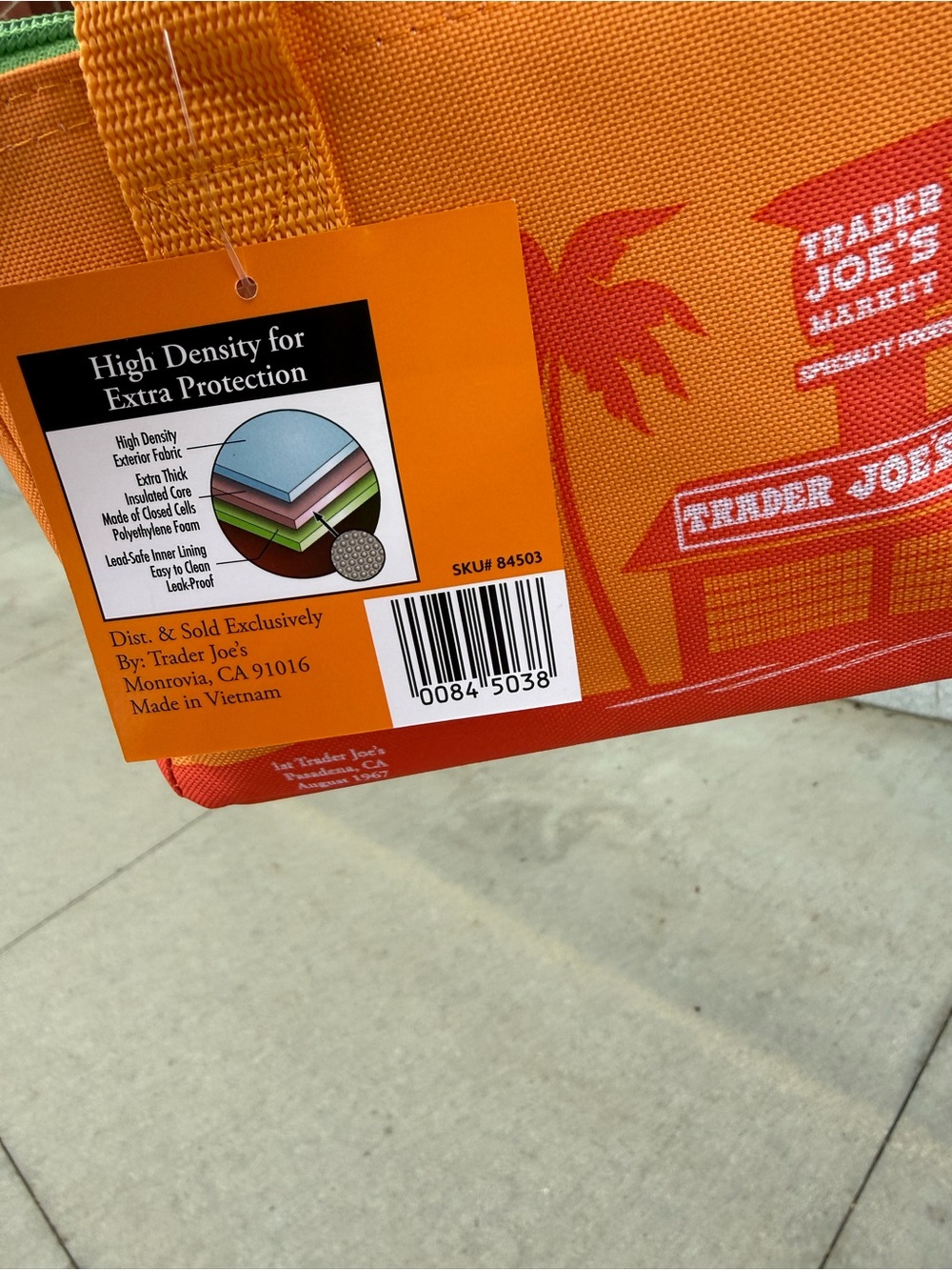 Trader Joe's Orange Insulated Tote Bag